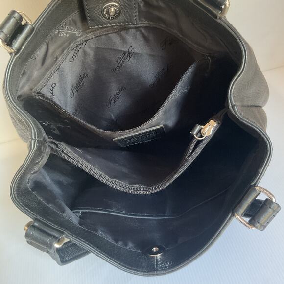 Fossil Leather Tote Bag – Black Vintage Y2K Large Purse - Picture 9 of 11